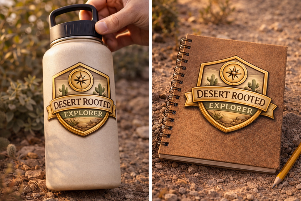 Desert Rooted Explorer Badge Sticker